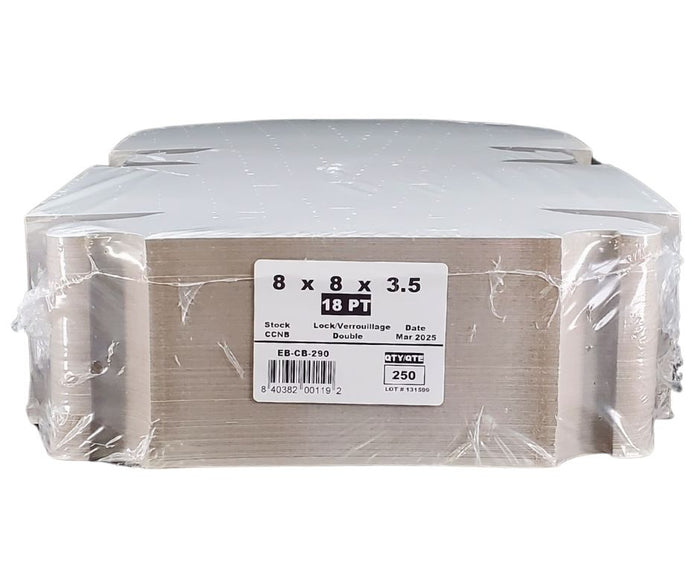 EB - White Cake Boxes - 8x8x3½
