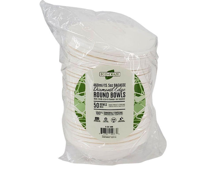 Eco-Craze - 460ml Diamond Bowl - Bagasse