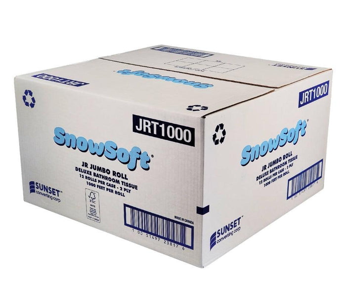 Snow Soft - JRT 2 Ply Bathroom Tissue Roll - 1000' - JRT1000