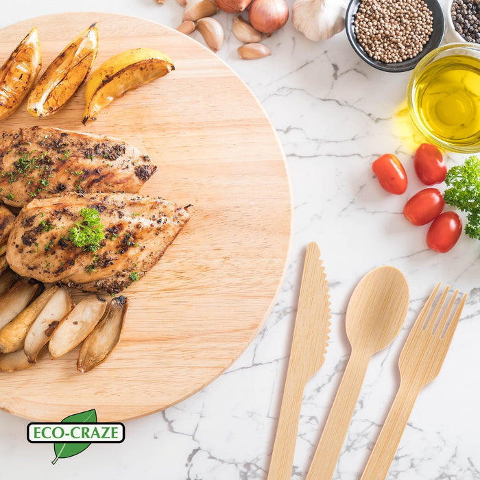 Eco-Craze - Disposable Bamboo 6pcs Cutlery Kit - K/F/S/N/SP NBB-M611