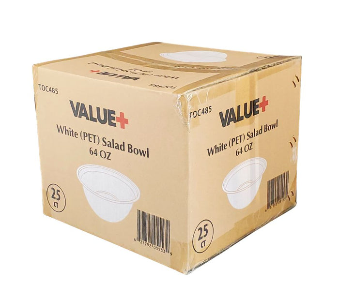 Value+ - 64oz Salad Bowl - PET - White