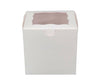 EB - Cup Cake Box with Window - White - 4x4x4