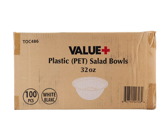 Value+ - 32oz Salad Bowl - PET - White
