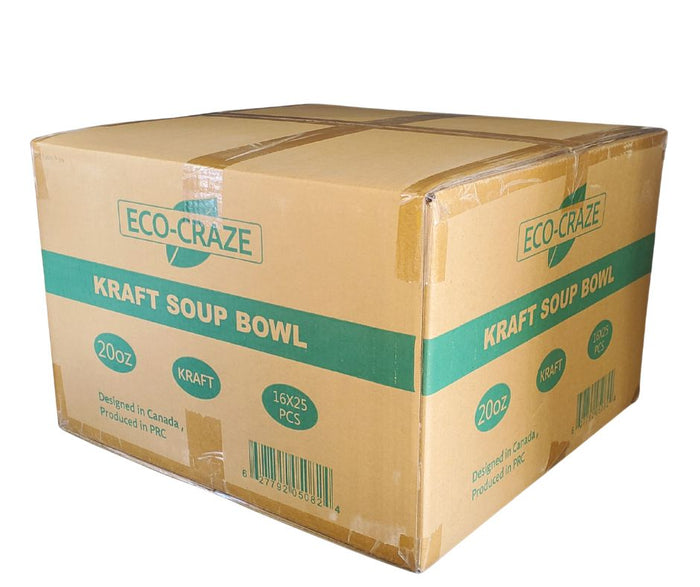 Eco-Craze - 20oz Paper Soup Bowl - Kraft