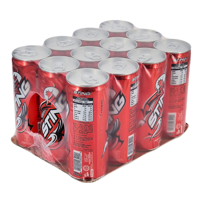 Sting Red Berry Blast Energy Drink Cans 12x250mL
