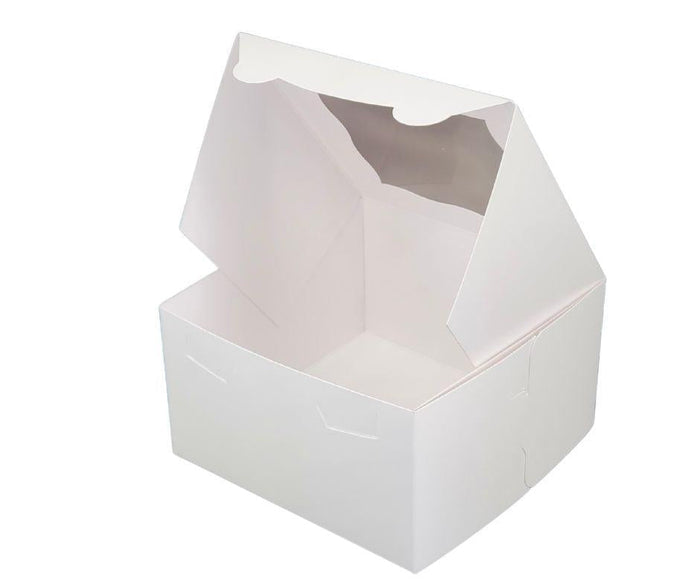 EB - 7 x 7 x 4 - 4 Cupcake Box with Window - White - 5281A