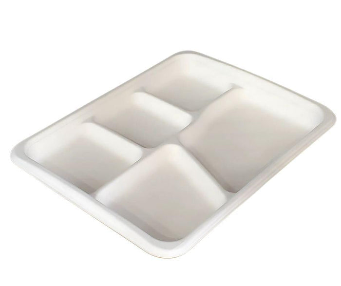 Eco-Craze - Bagasse - 5 Compartment Plate