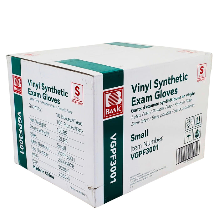Basic - Vinyl Gloves Exam - Clear - Small - Powder Free