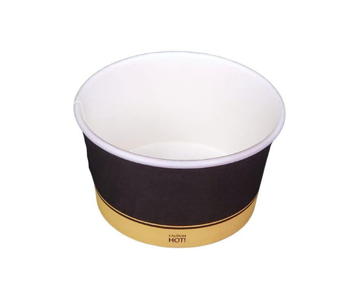 Morning Dew - 12 oz Paper Soup Container - Ebony Print - 12SCE