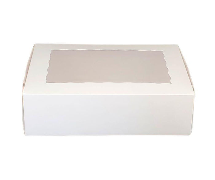 EB - 14 x 10 x 4 - 12 Cupcake Box with Window - White - 5284A