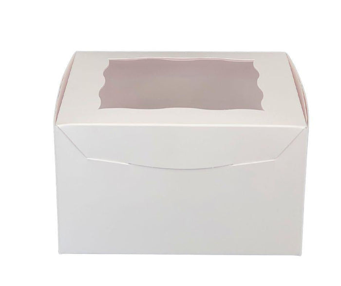 EB - 7 x 7 x 4 - 4 Cupcake Box with Window - White - 5281A