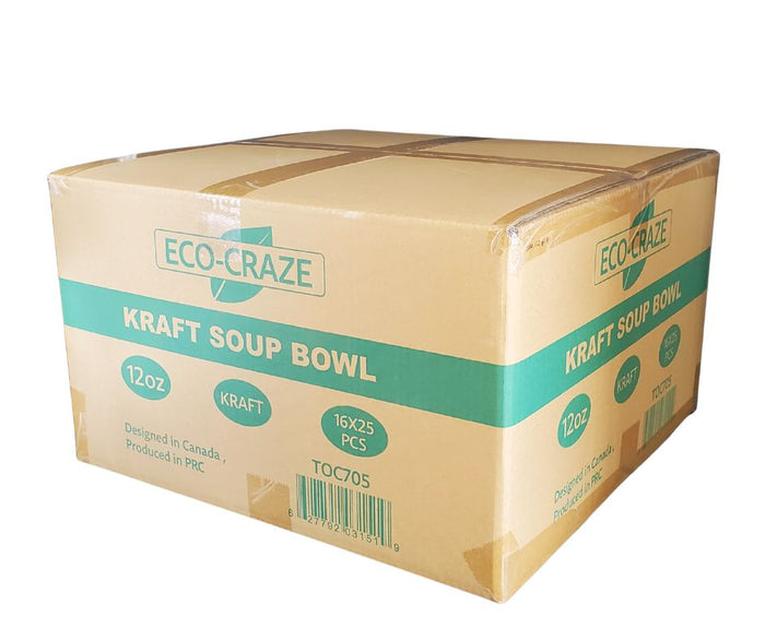 Eco-Craze - 12oz Paper Soup Bowl - Kraft