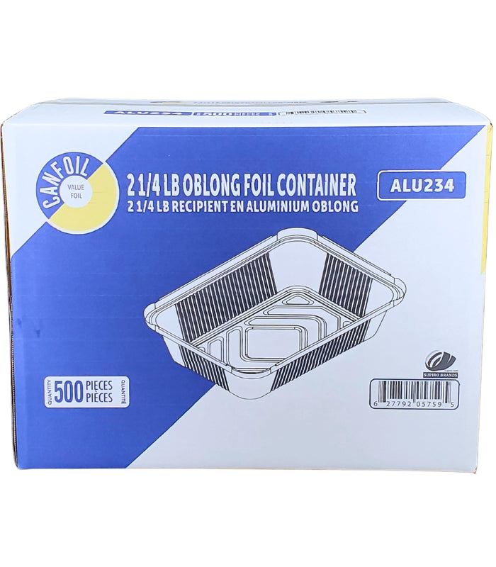 CAN Foil - 2 1/4 lb Oblong - Aluminium Foil Container