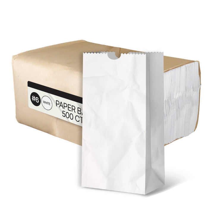 Paper Bags - White - #6 - Made in Canada
