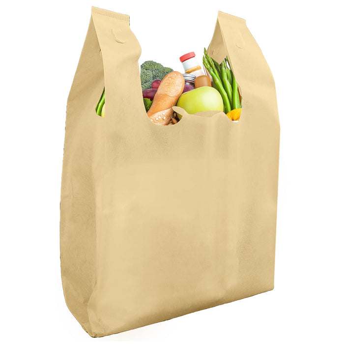 Eco-Craze Kraft Reusable T-Shirt Shopping Bags - 12
