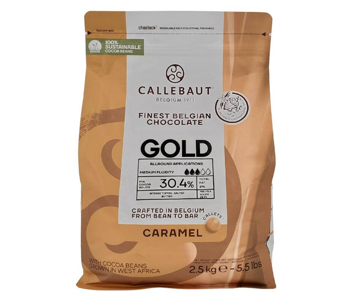 Callebaut Caramel Chocolate Callets, Gold