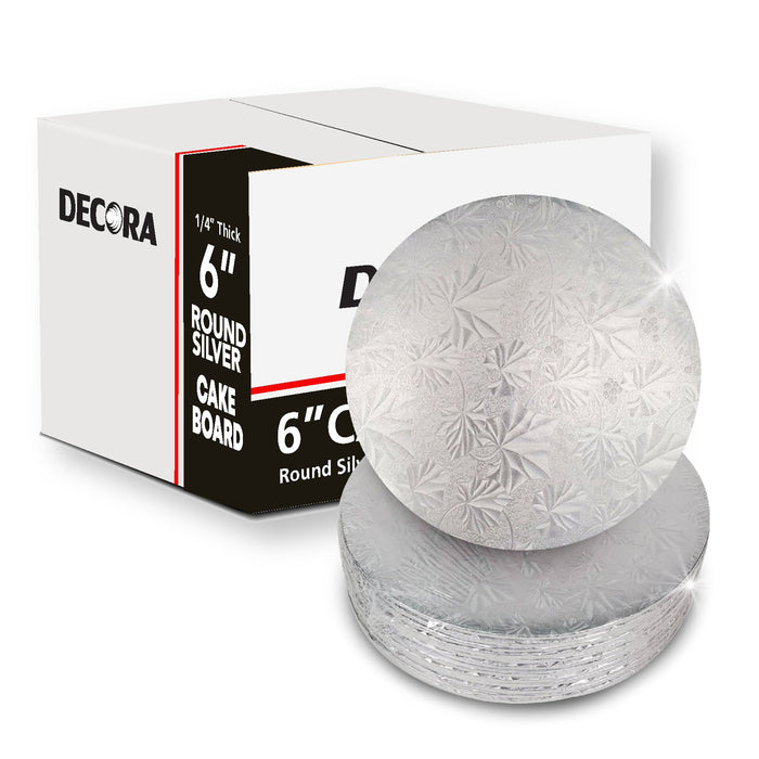 Decora - Cake Board - Round - Silver - 6x1/4
