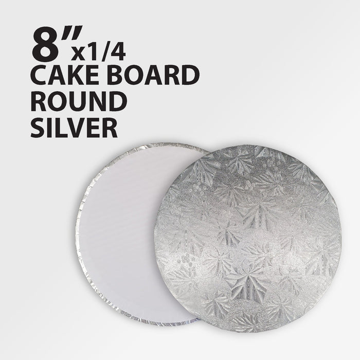 CLR - Decora - Cake Board - Round - Silver - 8x1/4
