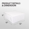 EB - White Cake Boxes - 10x10x5