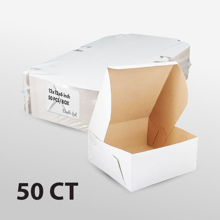 EB - White Cake Boxes - 12x12x6