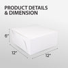 EB - White Cake Boxes - 12x12x6