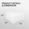 EB - White Cake Boxes - 5½x5½x2½