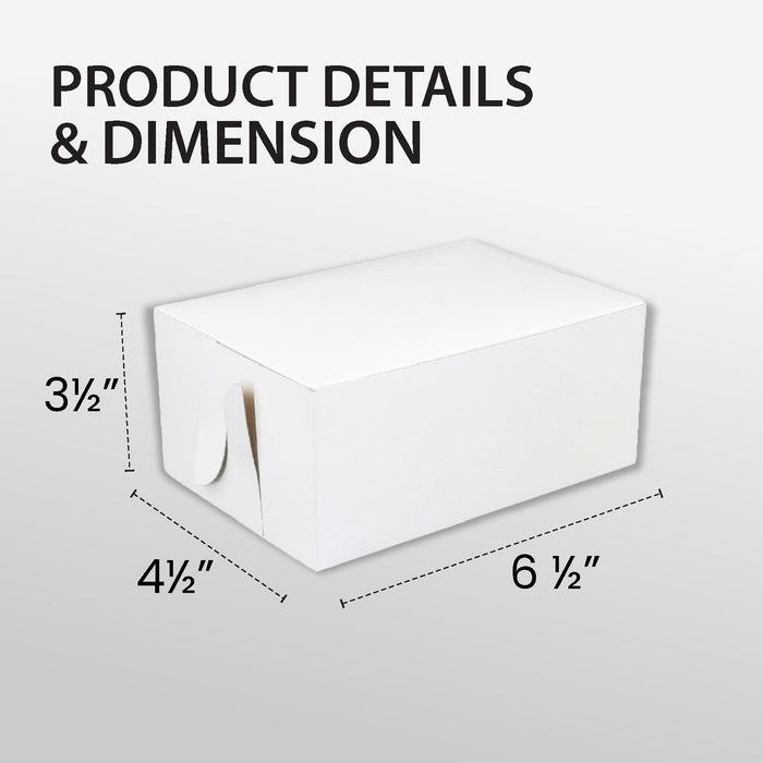 EB - White Cake Boxes - 6 ½x4½x3½