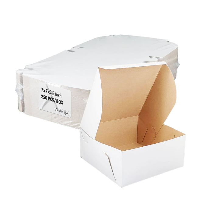 EB - White Cake Boxes - 7x7x3½