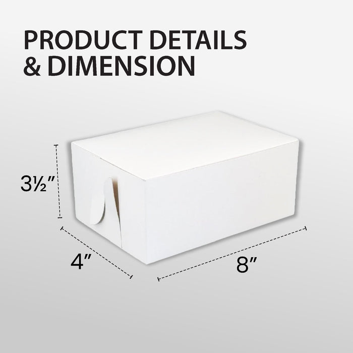 EB - White Cake Boxes - 8x4x3½