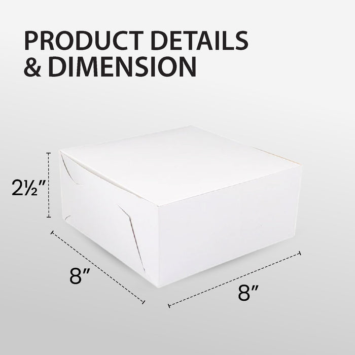 EB - White Cake Boxes - 8x8x2½