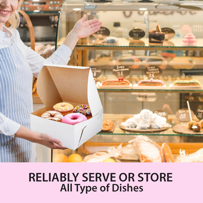 EB - White Cake Boxes - 8x8x3½