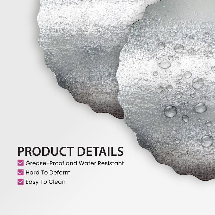 Decora Silver Scallop Round Cake Boards - 10