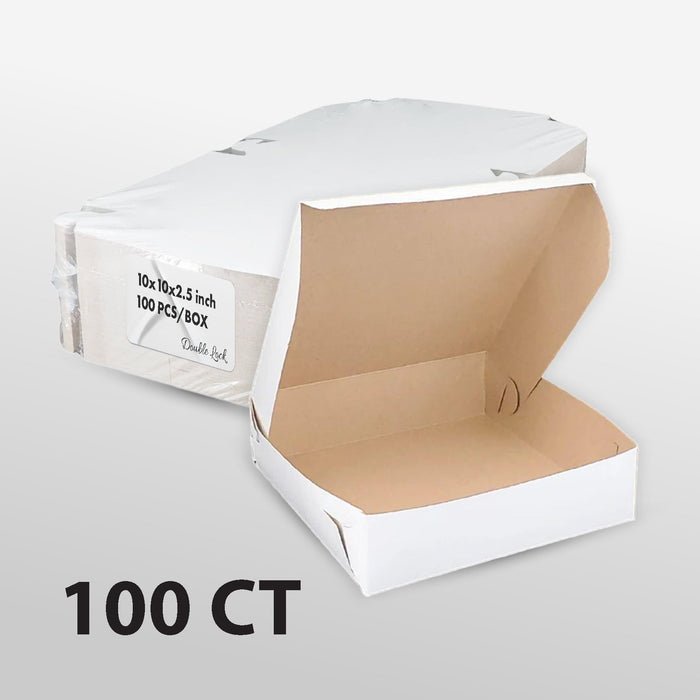 EB - White Cake Boxes - 10x10x2.5