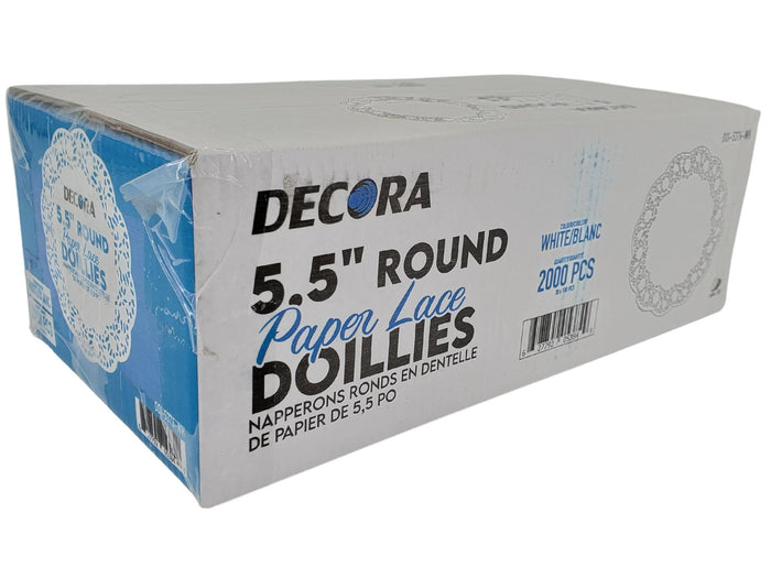 Decora Round Paper Lace Doillies - White, 5.5