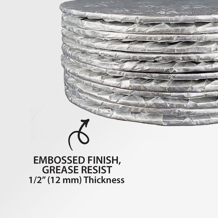 CLR - Enjay - Cake Board - Round - Silver - 8x1/2