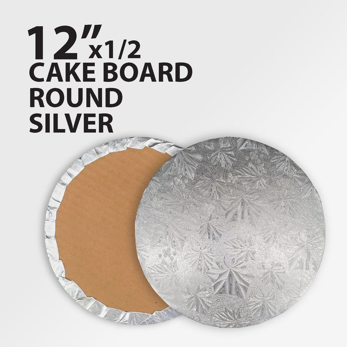 Enjay - Cake Board - Round - Silver - 12x1/2