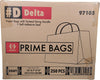 Delta Prime Bags Self-Adhesive Paper Bags with Twisted Handles - 13x7x13, 250 Pack, Kraft
