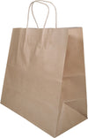 Delta Prime Bags Self-Adhesive Paper Bags with Twisted Handles - 13x7x13, 250 Pack, Kraft