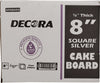 Decora Silver Square Cake Board - 8