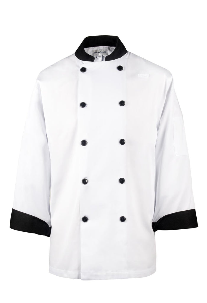 Spirito - Chef Jacket White w/ Black Trim - M - CI12139