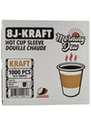 Morning Dew - Hot Cup Sleeves for 8 oz Tall Hot Paper Cups - Kraft - 8J-Kraft