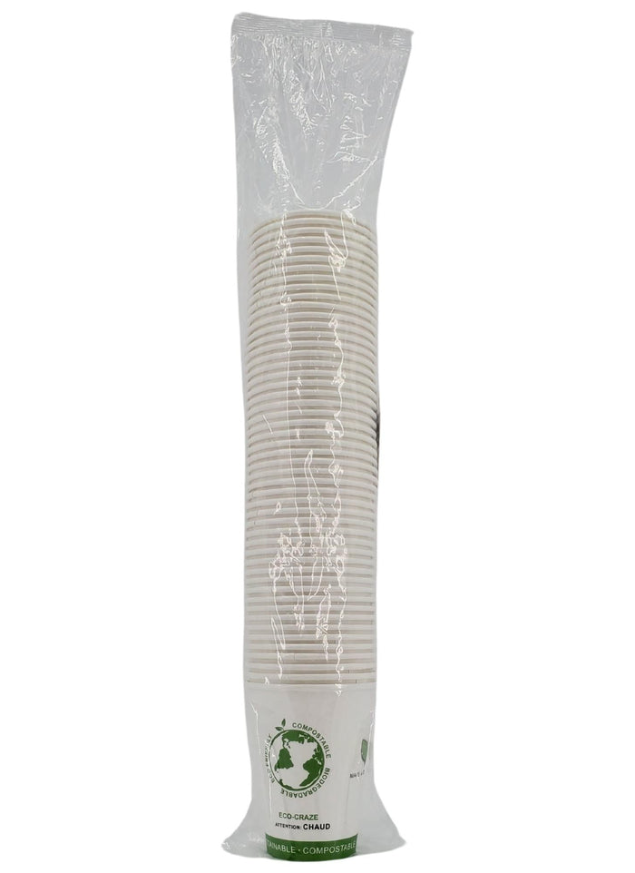 Eco-Craze - 8oz PLA Single Wall Hot Paper Cup - Printed