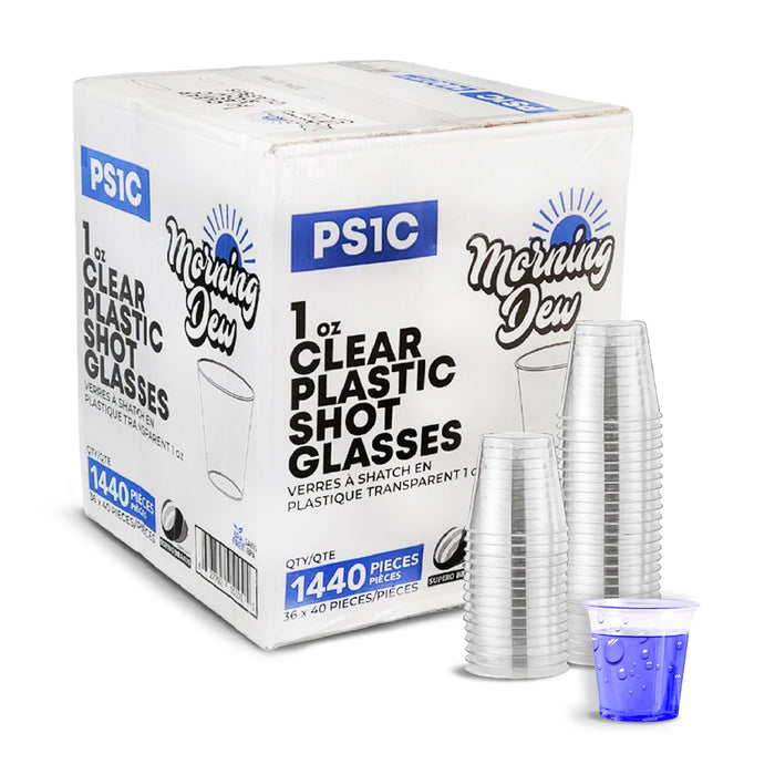 Morning Dew - 1oz Clear Plastic Shot Glass - PS1C