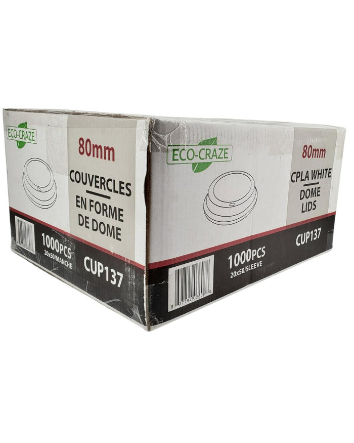 Eco-Craze - CPLA Dome Lid - 8oz cups