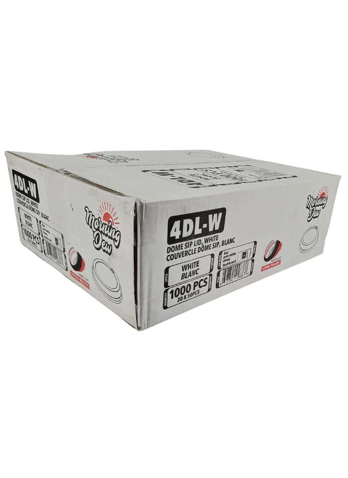 Morning Dew - Dome Sip Lid for 4 oz Hot Paper Cups - White - 4DL-W