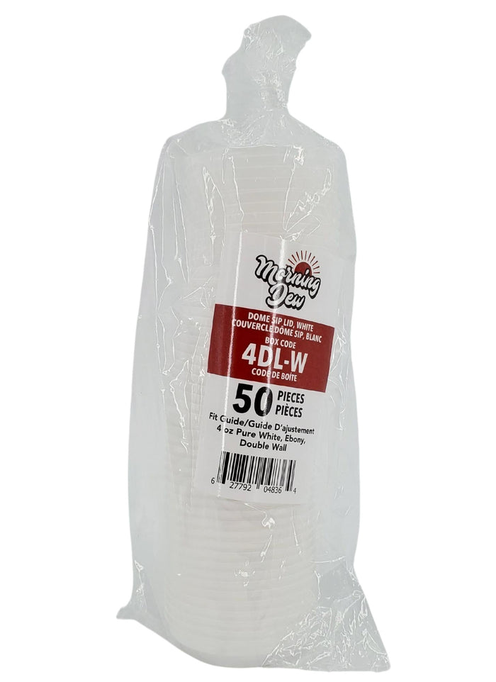 Morning Dew - Dome Sip Lid for 4 oz Hot Paper Cups - White - 4DL-W