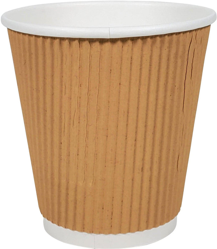 Morning Dew - 10oz Squat Hot Paper Cup - Ripple - Kraft - RC-H10SK