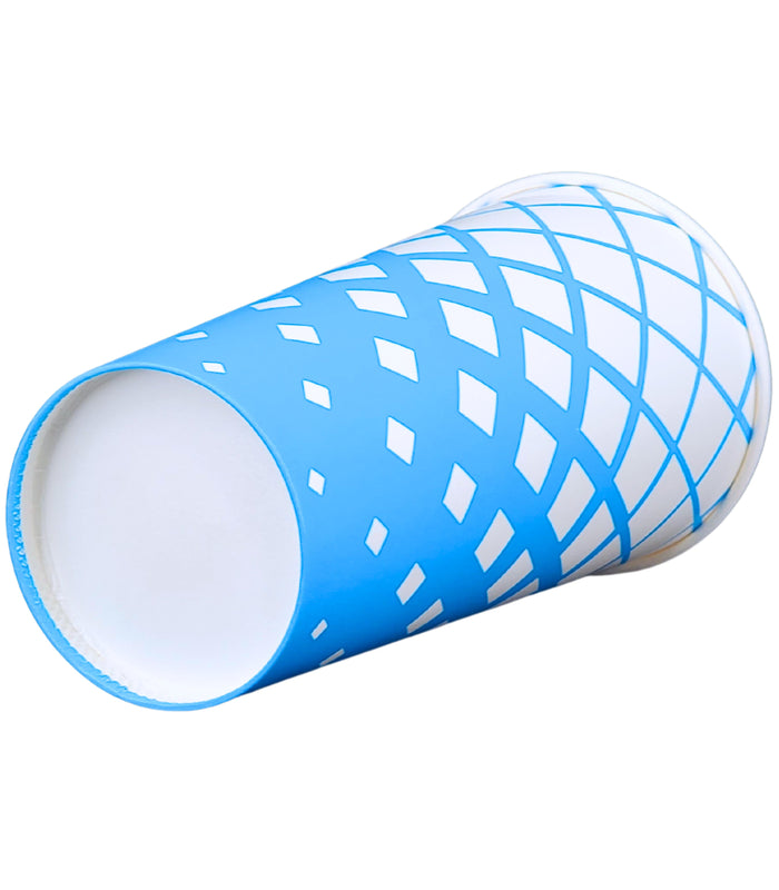 Morning Dew - 22oz Cold Paper Cups - Ice Blue Print - CPC22R