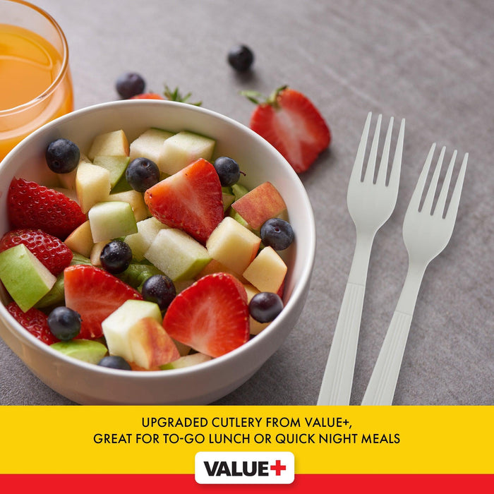 Value+ - Heavy - Plastic Forks - White - Retail Pack - RP2001