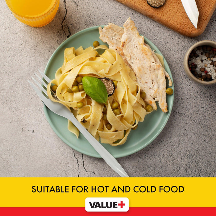 Value+ - Plastic Forks - White - Bulk - B1001